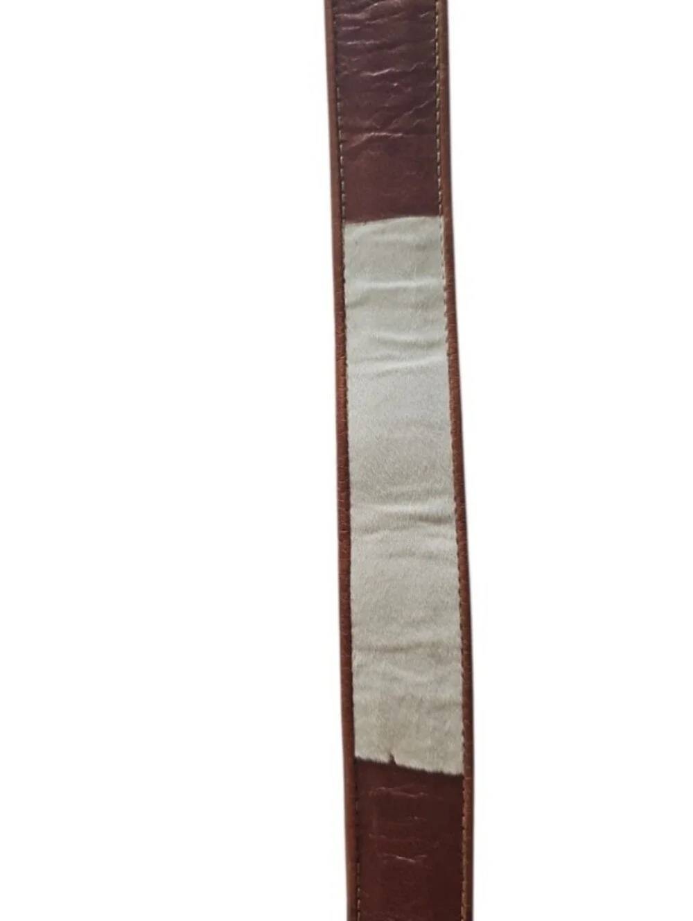 Calf Hair Leather Belt Brown Cream Sz XL Western Cowhide Equestrian Boho Wide